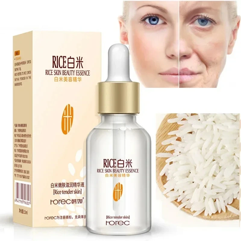 Facial Serum Facial Essence White Rice Face Serum Shrink Pores Brightening Whitening Cream Anti Aging Lines and Wrinkles for Glowing Skin Firm Care Essence