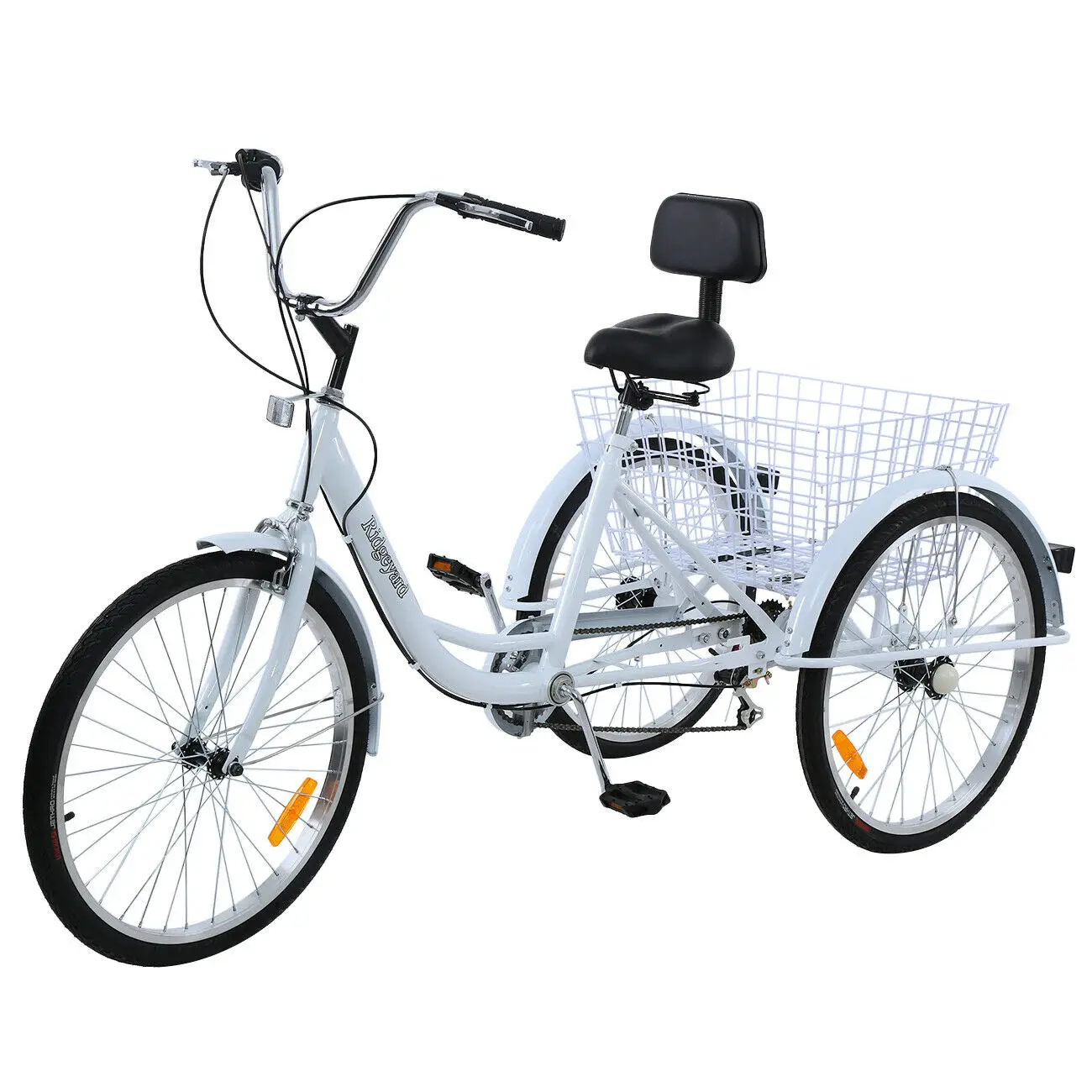 Ridgeyard 24" Adult Tricycle 3-Wheel Shimano 7 Speed Bicycle Trike Cruiser BLK 