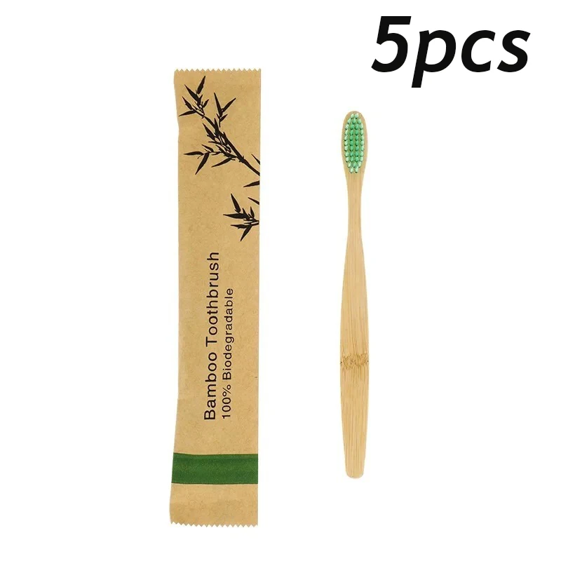 Eco-Friendly Bamboo Toothbrush - Reusable and Portable Wooden Soft Bristles