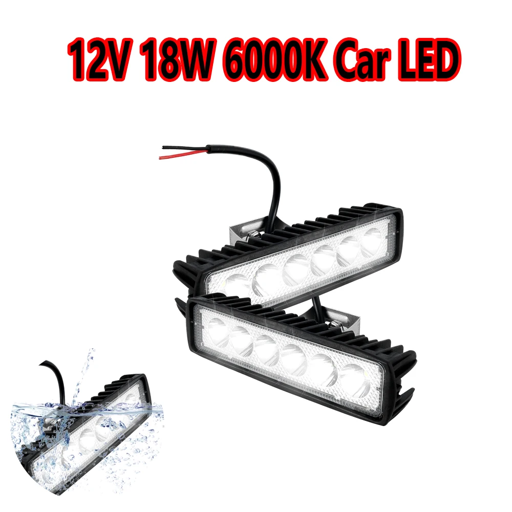 12VCarLEDLightBar18W6000KIP67WaterproofSuperBrightCarLED
