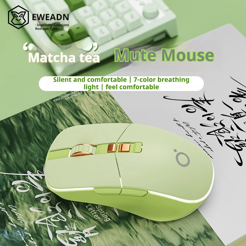 Eweadn G308 Tri-Mode Bluetooth Wireless Mute Mouse Plug Play Multi System Compatible Lightweight Stable Sensitive Game Office