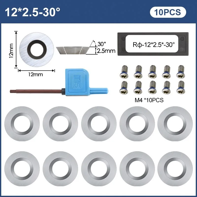 Hampton Hartmetall Einsätze Schneider 10 stücke 12X 2,5mm 30 Grad für Holz Drehmaschine Drehen Finisher Hollower Werkzeuge – Detail 2