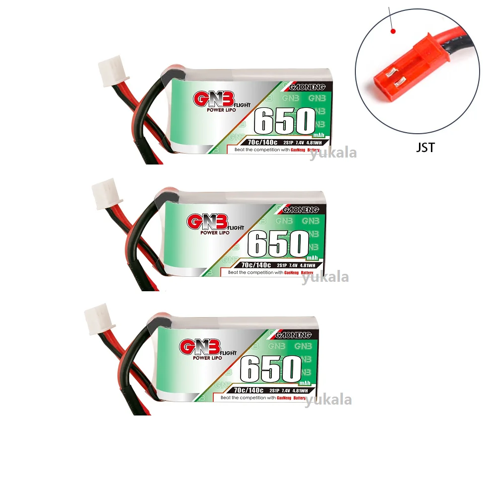 Gaoneng Gnb 650Mah 2S 7.4V 70C/140C Lipo Batteria Jst/Xt30 Plug/Usb Per Micro Aircraft Quadcopter R/C Racing Drone 7.4V 550 Mah