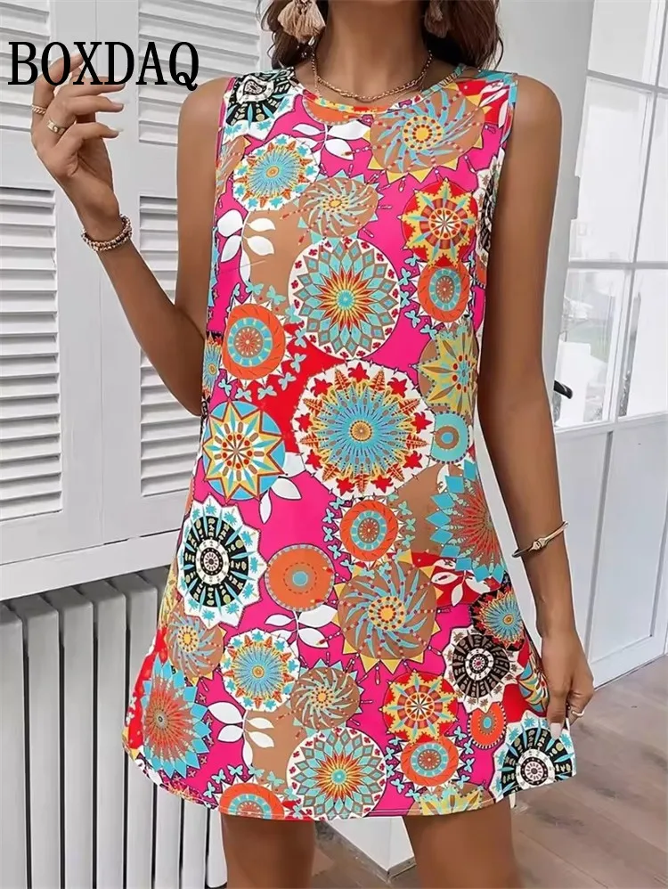 Casual Flower Tank Short Dress 6