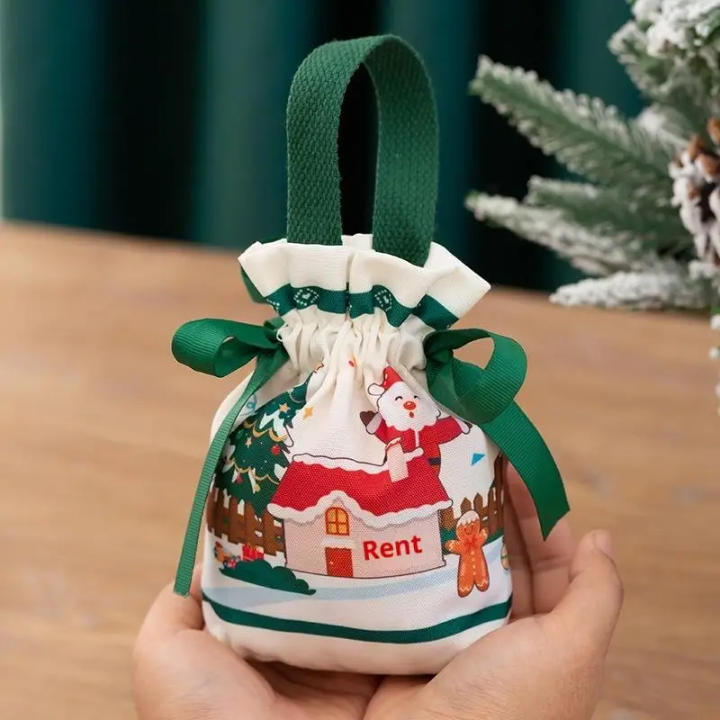 Children's Special Christmas Apple Candy Bag, Carry Handled Peace Fruit Gift Bag