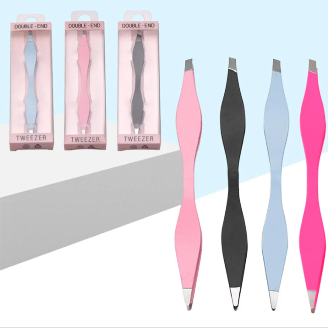 Brainbow 1piece Tweezers Rose Beauty Makeup Tools Double Ends Eyebrow Tweezer Anti-Static Eyelash Extension Pincet For Maquiagem