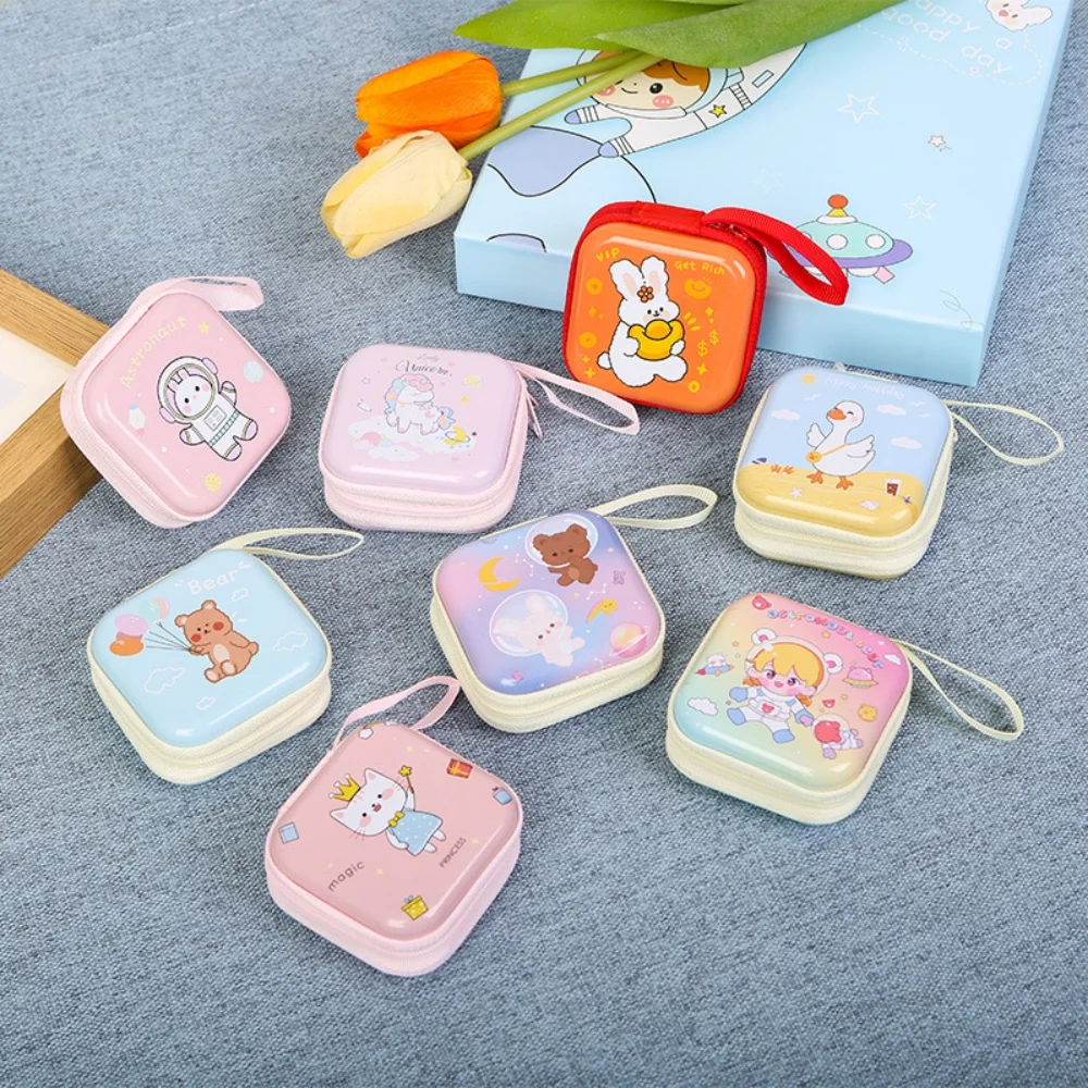 Korea Zero Wallet Children's Coin Bag Creative Cartoon Coin Purse Kids Coin Pouch Mini Purse Earphone Data Cable Key Storage Bag