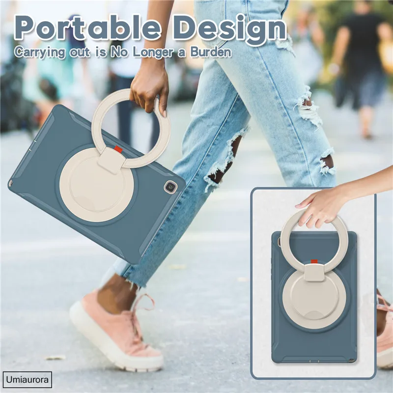 360 Rotation Handle Cover for Samsung Galaxy Tab S7 FE S8 Plus SM-T730 A8 10.5 SM-X200 A7 Lite T220 Tablet Shockproof Case Funda