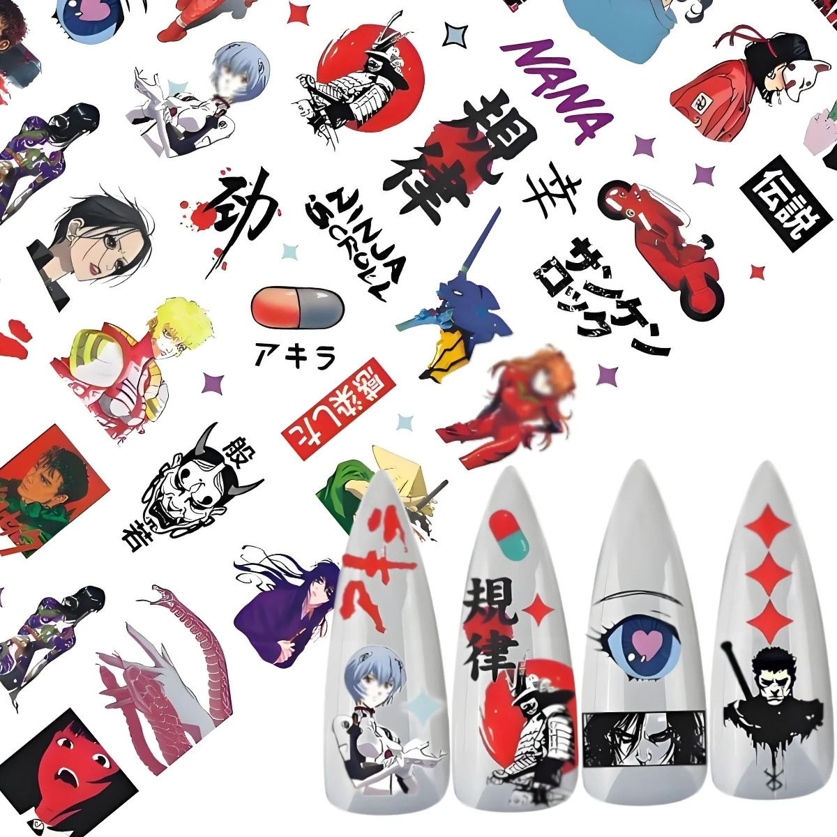 TSC-340 Century Evangelion 3d nail art sticker stamp decal nail slider decor Ayanami Rei nail stickers,nail decals