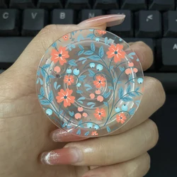 Korean Floral Acrylic Transparent Phone Holder - Cute Foldable Socket Grip (Bracket only - 5)