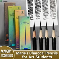 Marie's Sketch Charcoal Pencil 10Pcs Soft / Medium/Hard/ Extra-soft Drawing Pencils Set Carbon Pencils for Kit Sketching Shading 1