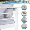 Patio Furniture Metal Couch, 3-Seat All-Weather Modern Aluminum Outdoor Sofa Chair w/ 5 Inch Cushions, White and Light 4