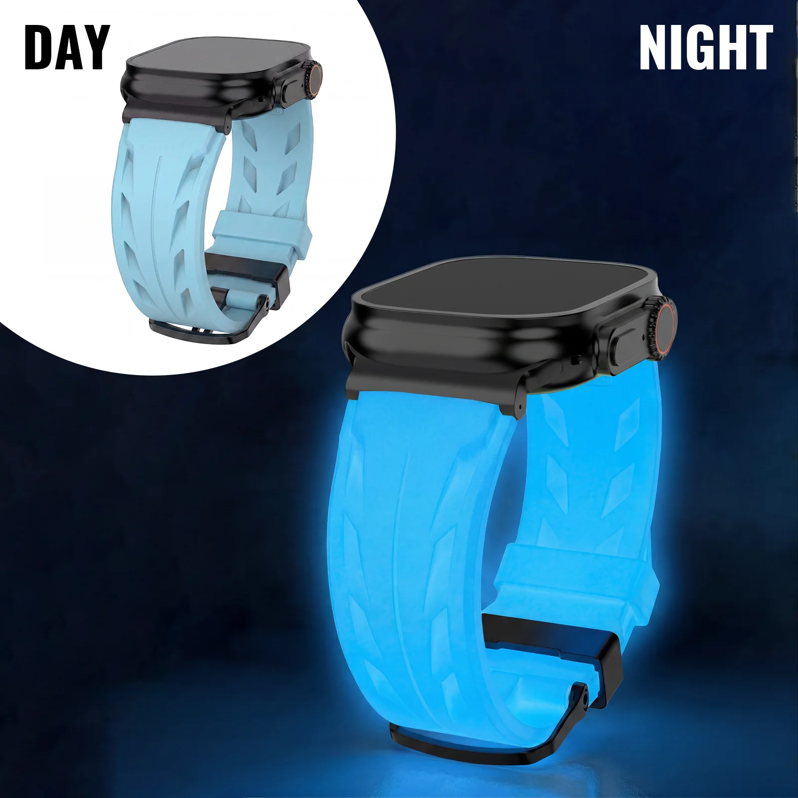 Glow-in-the-Dark Silicone Watch Strap