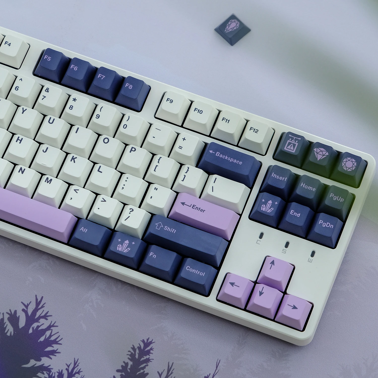 Gmk  amethystキーボードキャップ,131キー,チェリープロファイル,PBT昇華,メカニカルキーボード,Gmk,MXスイッチ用,61/64/68/87