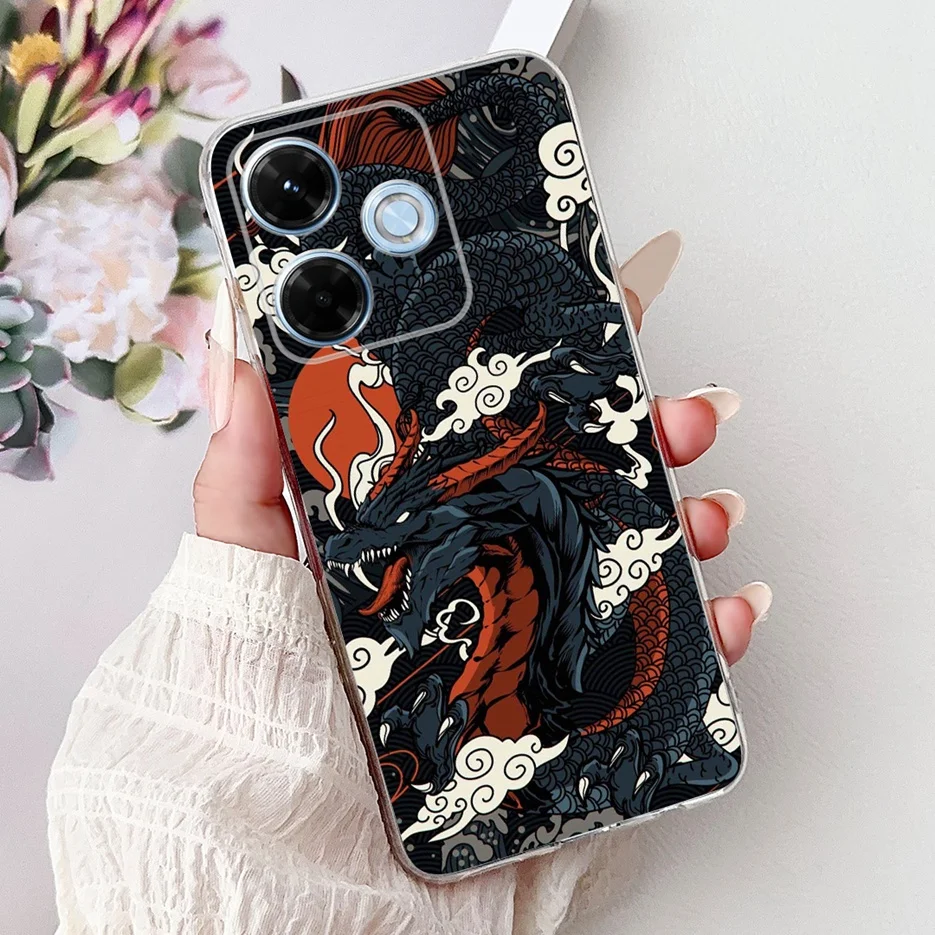 Luxury Painted Clear Silicone Phone Case - Soft Shell Cover for Xiaomi Redmi 13 Series