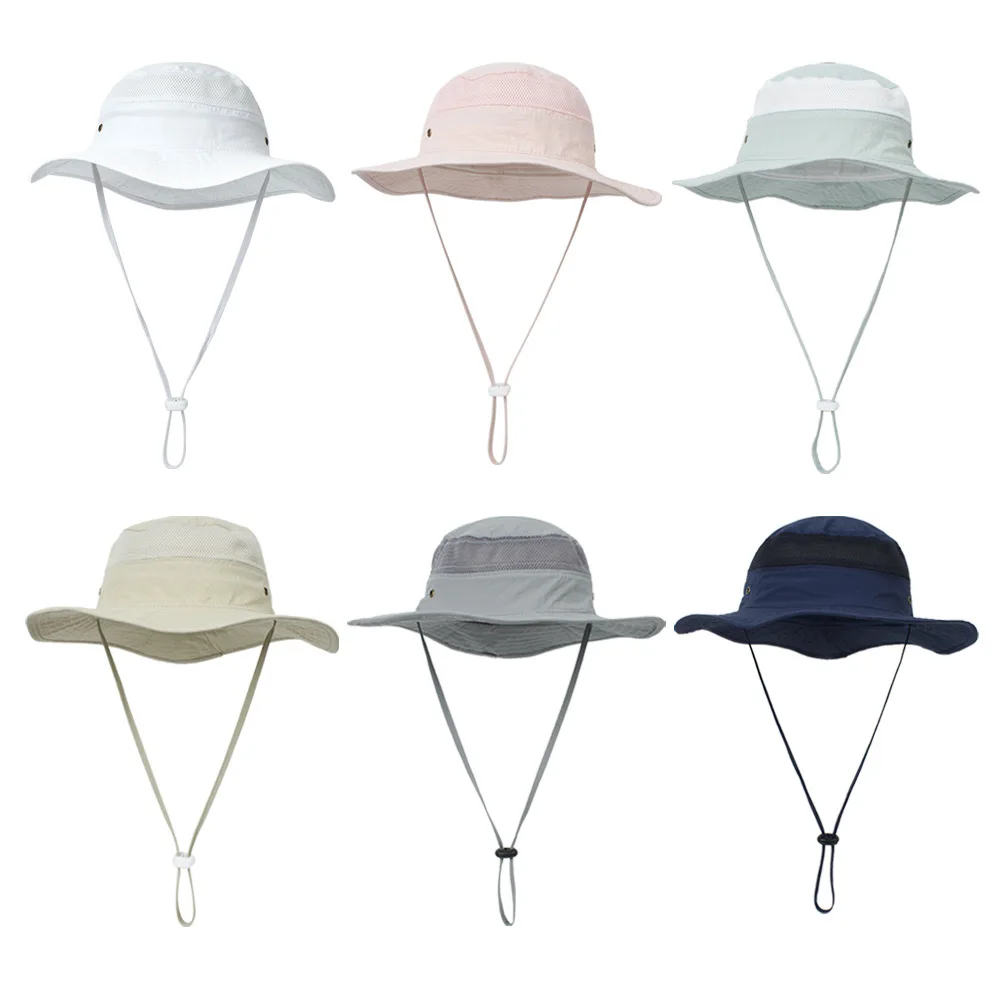0-8T Large Brim Summer Sun Hat Children Kids Bucket Hat for Girls Seaside Accessories Travel Beach Sunhat Children Fisherman Cap 3