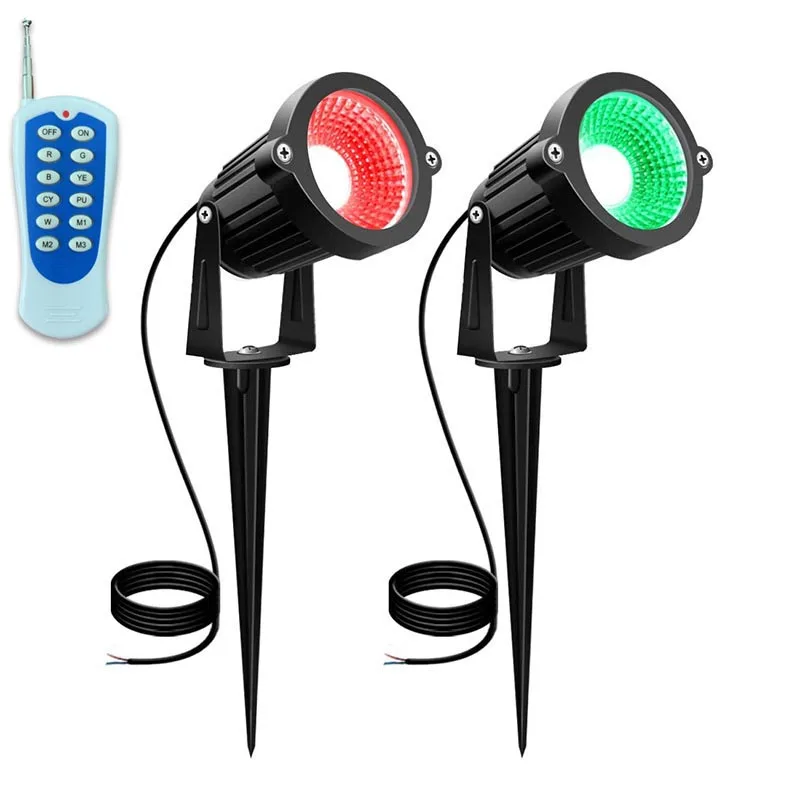 Wireless Remote Control RGB Led Garden Light Cable Free Lawn Lamps Waterproof Garden Decoration 220V110V24V Landscape Light Ip65 2 4g wireless powerpoint pen presentation clicker usb remote control page turning pen presenter pointer ppt slide advancer pen