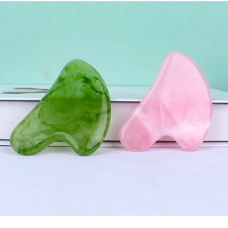 

2024 Natural jade Guasha massage board Rose quartz Guasha board Jade facial massage scraper tool, head massager
