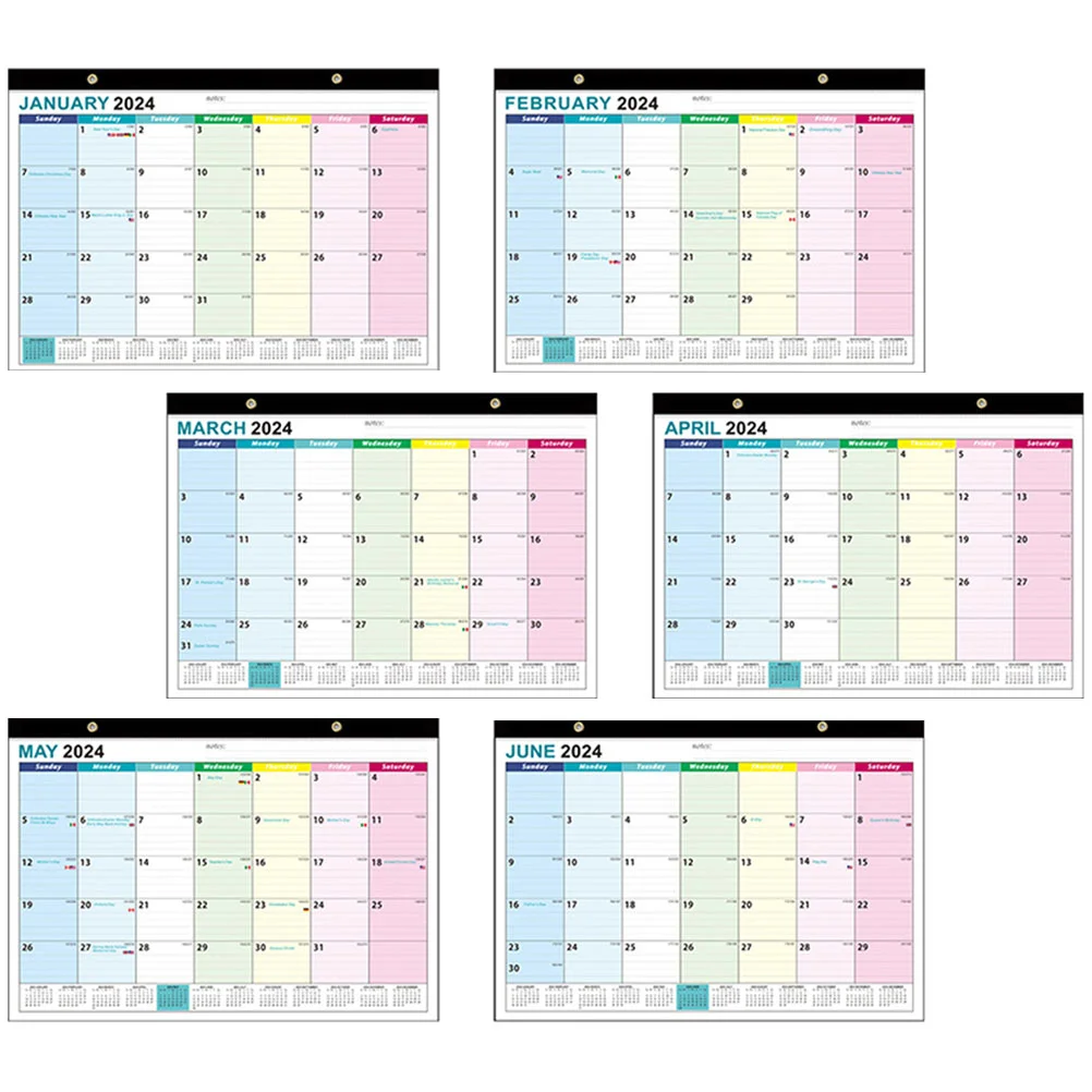 

2024 English Wall Calendar Multipurpose Desk Calendars Paper Office Schedule Decore