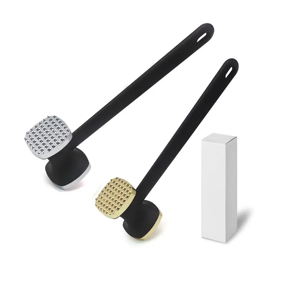 

with Comfort Handle Meat Tenderizer Tool Portable Aluminium Alloy Meat Mallet Double-sided Meat Hammer Tenderizer