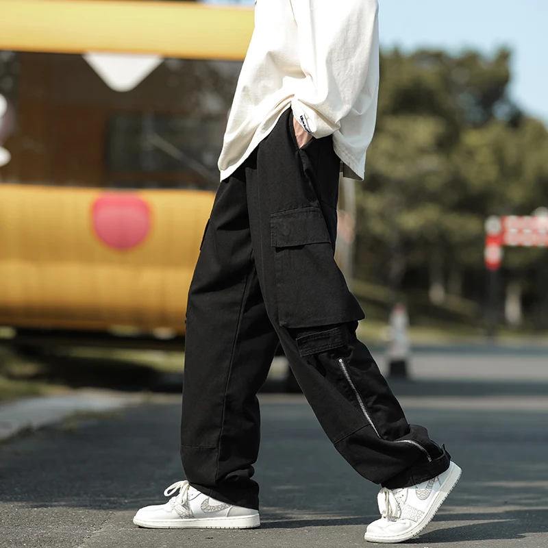 Pants Men Japanese Fashion Baggy Cargo Trousers Handsome Design Streetwear  Big Pockets Casual Pantalones Hip Hop Teens All-match