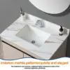 37 Inch Marble Bathroom Vanity Top with Undermount Sink & 4 Backsplash - Pre-Drilled Single Hole Faucet Space 3