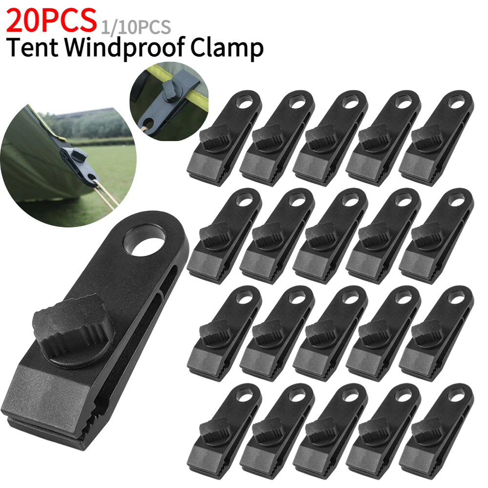 Nylon Outdoor Tent Windproof Clamp Tighten Strengthen Canopy Awning Clip Tent Fixed Buckle 1/10/20pcs Camping Tools