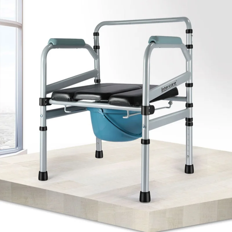 Portable Foldable Toilet Seat Bed Rails Elderly Adults Assist Rails for Seniors Loading Side Adjustable Handle Bathroom Fixture