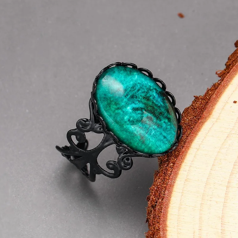Gothic Blood Cameo Fashion Rings for Women Girls Witchcraft Jewelry Accessories Gift Mystery Venom Vampire Adjustable Ring