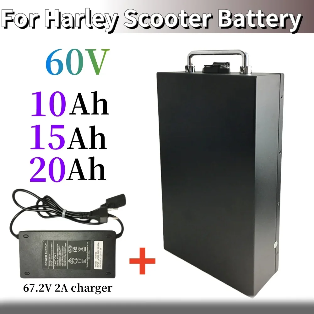 

For Harley 60V 10/15/20Ah Electric Car Lithium Battery Waterproof Battery For Two Wheel Foldable Electric Scooter Bicycle