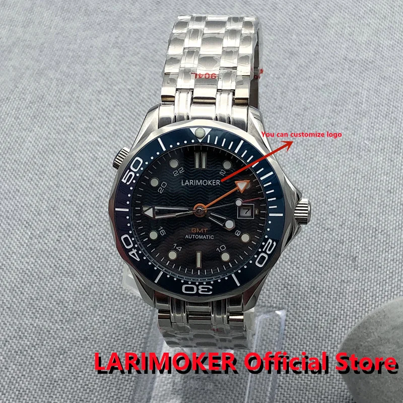 

LARIMOKER 41mm starfish Self Winding Men Watch Automatic NH34 GMT DG5833 Movement Sapphire Glass Stainless steel strap Date Wind