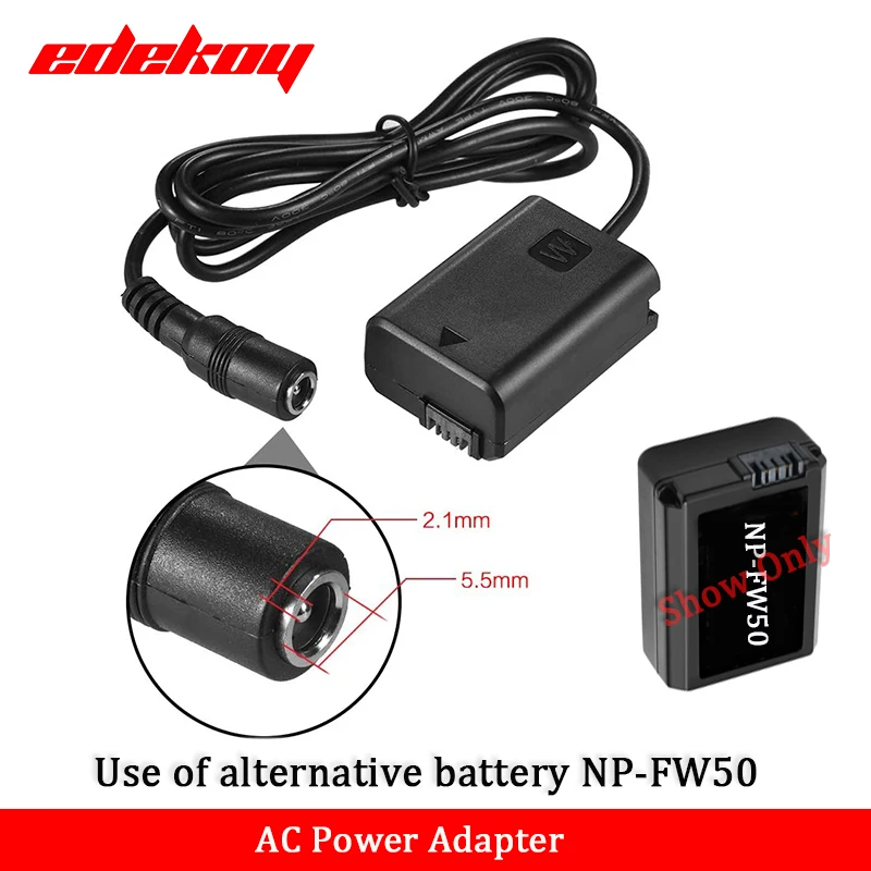 Alimentatore Rete AC-PW20 Per Batteria NP-FW50 Sony - Per Alpha A7, A6000, ZV-E10, RX10 E Altre Fotocamere