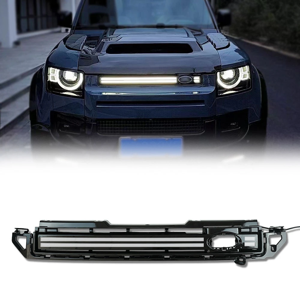 Car Ventilation Grille Front Bumper Grill Mesh With Led Dynamic Lights