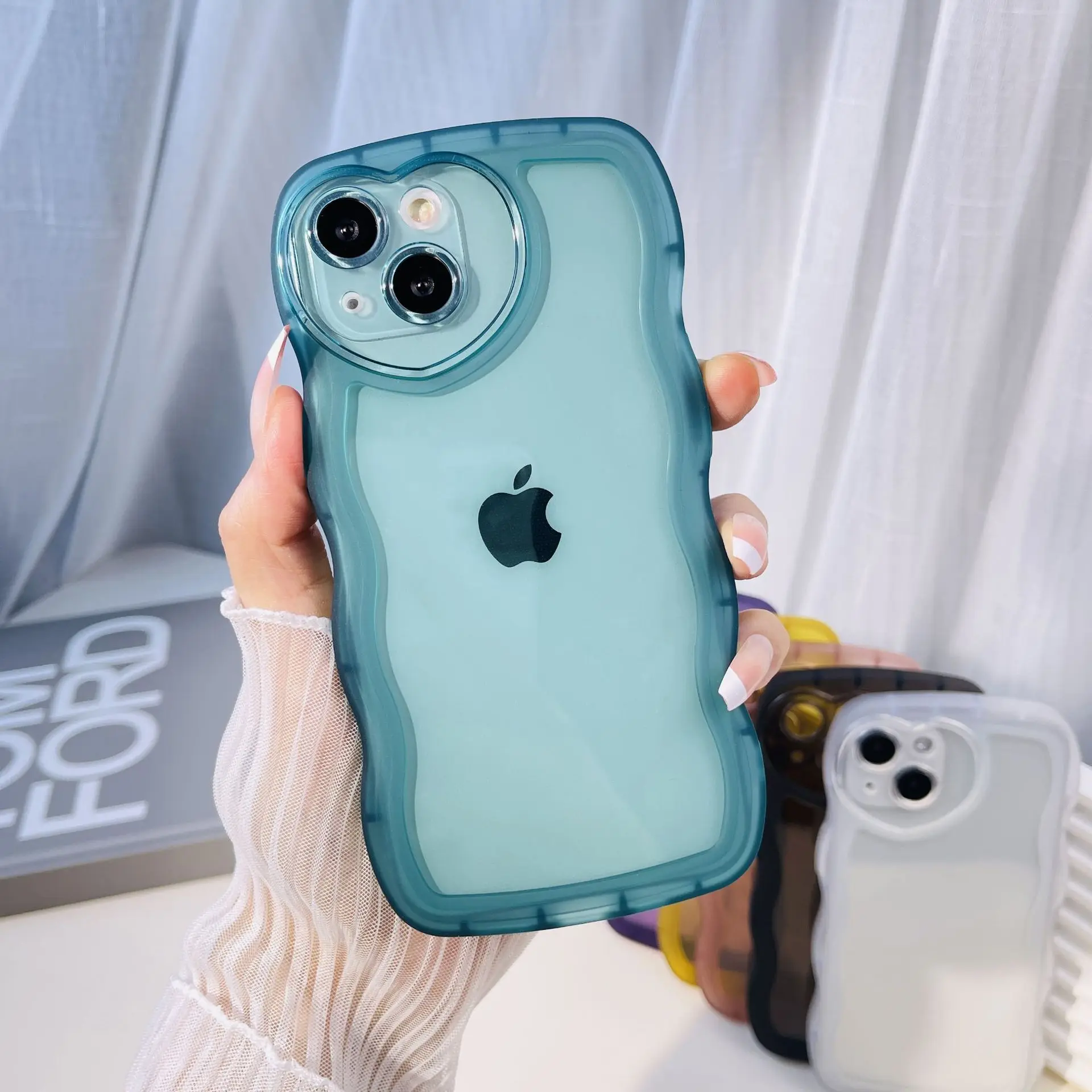 

Cute Love Heart Lens Protective Clear Plain Phone Case For iPhone 14 11 13 12 Pro Max X XR XS Shockproof Soft TPU Cover