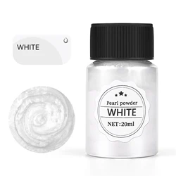 Pearlescent Mica Powder for Epoxy Resin - 20ml Dye Kit for DIY Jewelry and Crafts (White)