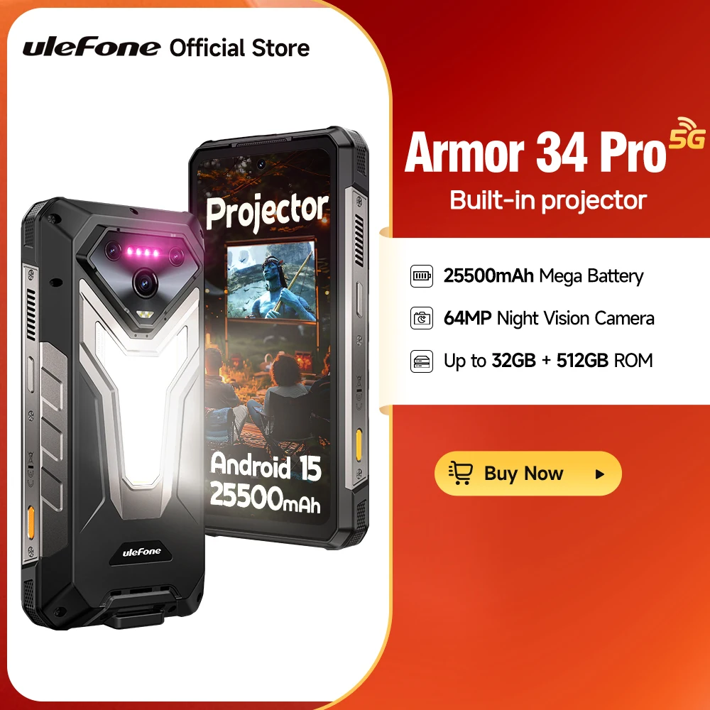 ulefone armor 34 pro ナイトビジョン プロジェクター Ulefone Armor 34 Pro 5G AI内蔵プロジェクター25500mAh 32GB RAM