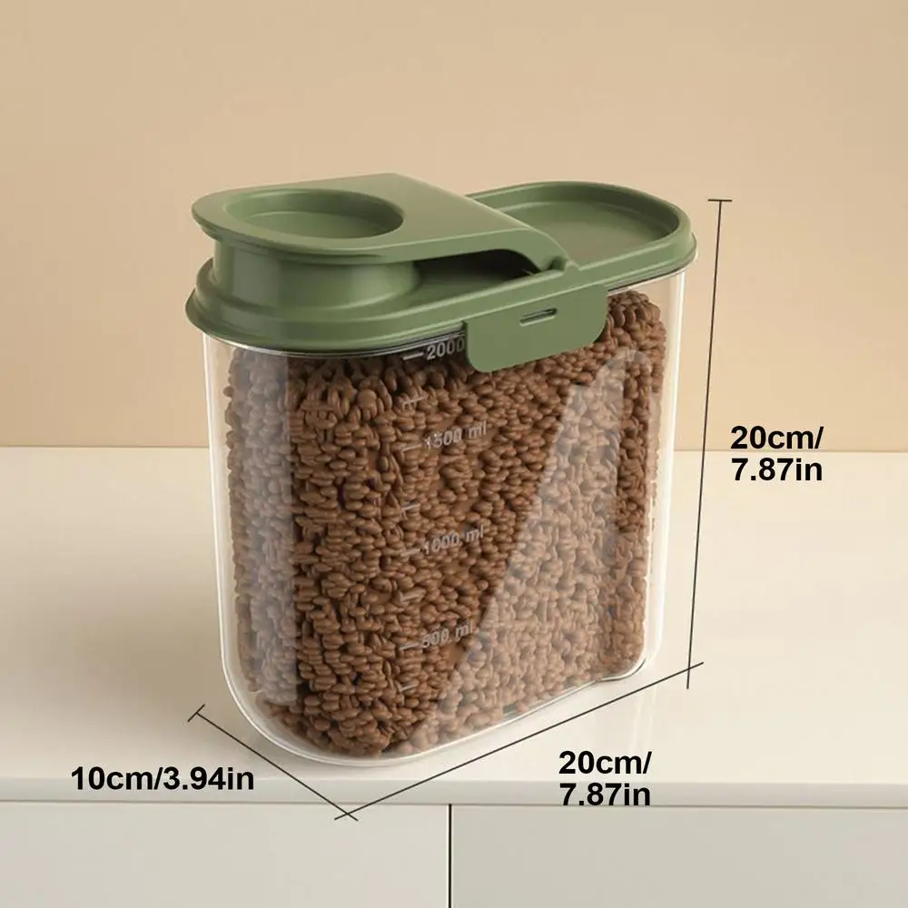 Conteneur Hermétique 2L Pour Croquettes - Distributeur Transparent Anti-Humidité Pour Chiens Et Stockage Alimentaire
