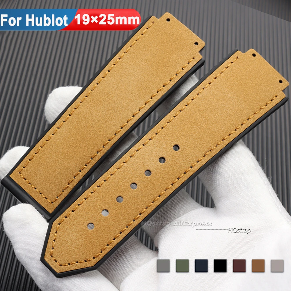 Luxury 26mm Matte Leather Rubber Watch Band Strap - Premium Sports Wristband