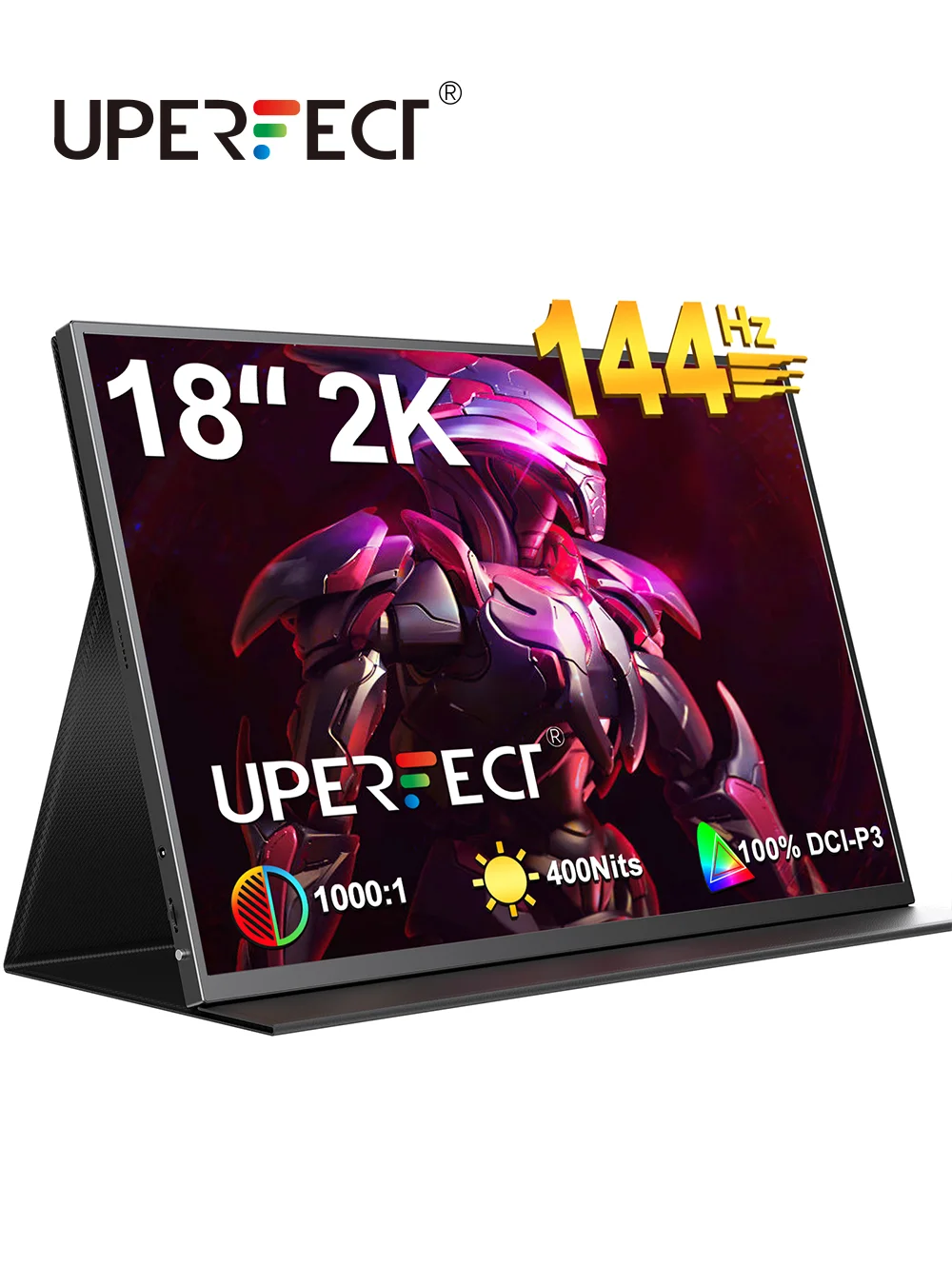 Портативный игровой монитор UPERFECT 100% DCI-P3 144 Гц FreeSync 2K QHD с дисплеем для ноутбука с HDR для игровой консоли Steam Deck Switch PS4/5 XBOX ONE для ПК
