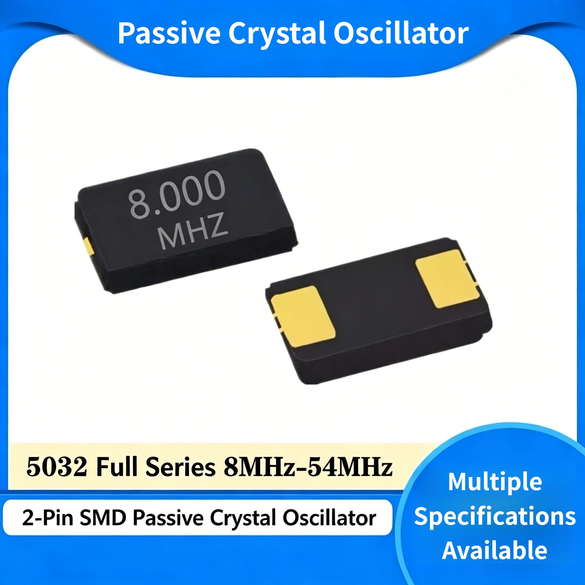 50PCS 5032 2핀 SMD 패시브 크리스탈 발진기 24.576MHZ 석영 공진기 전자 부품