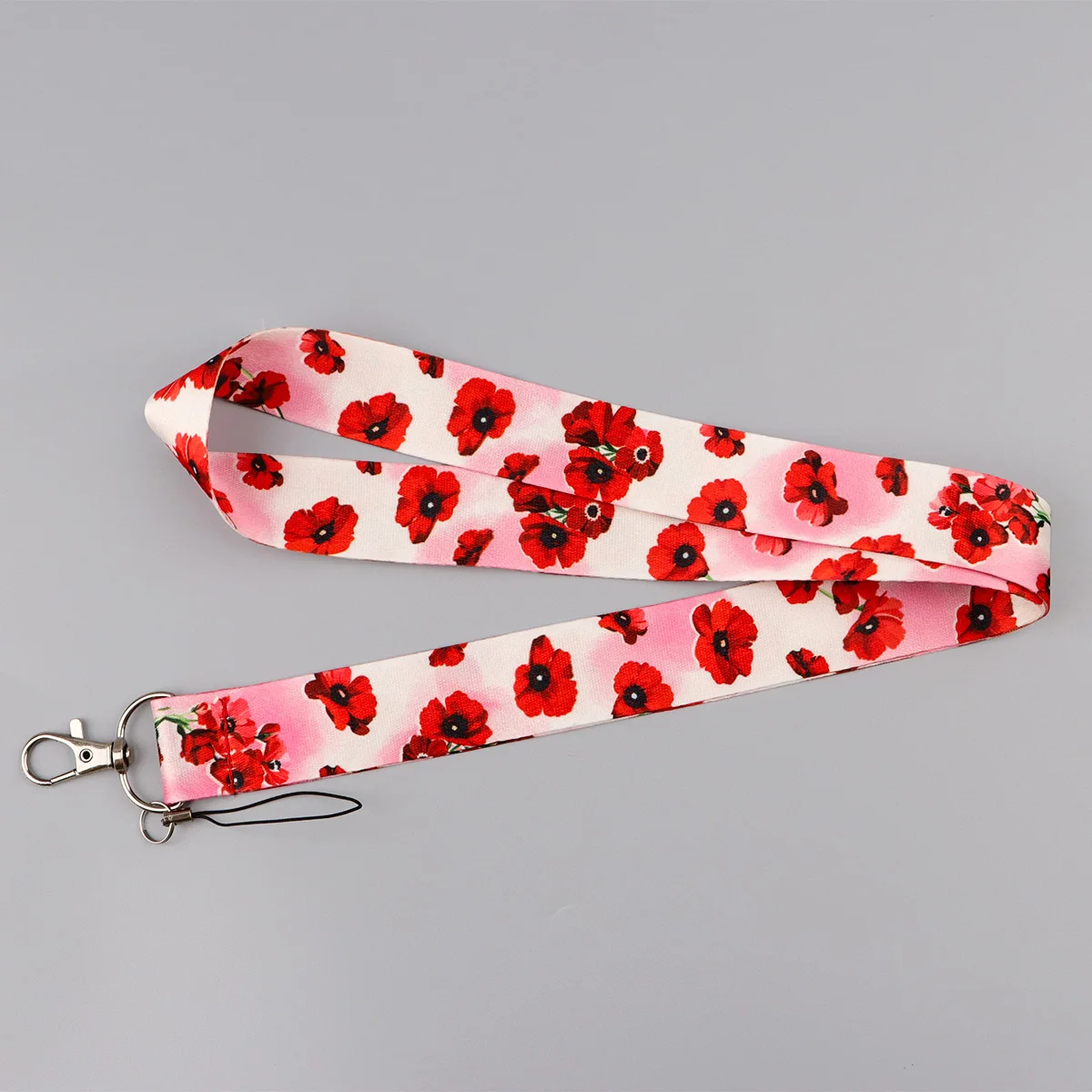 Floral Cartoon Cat Lanyard with ID Card Holder - Stylish Neck Strap