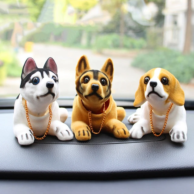 Tableau de bord de voiture mignon, figurine de chien, ornement de