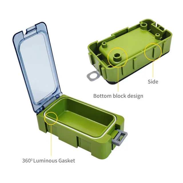 Boîte à outils de pêche qui brille dans le noir, Mini boîte de rangement d'épissure, boîte de rangement d'accessoires en plastique, conteneur d'appâts durs pour carpe 2