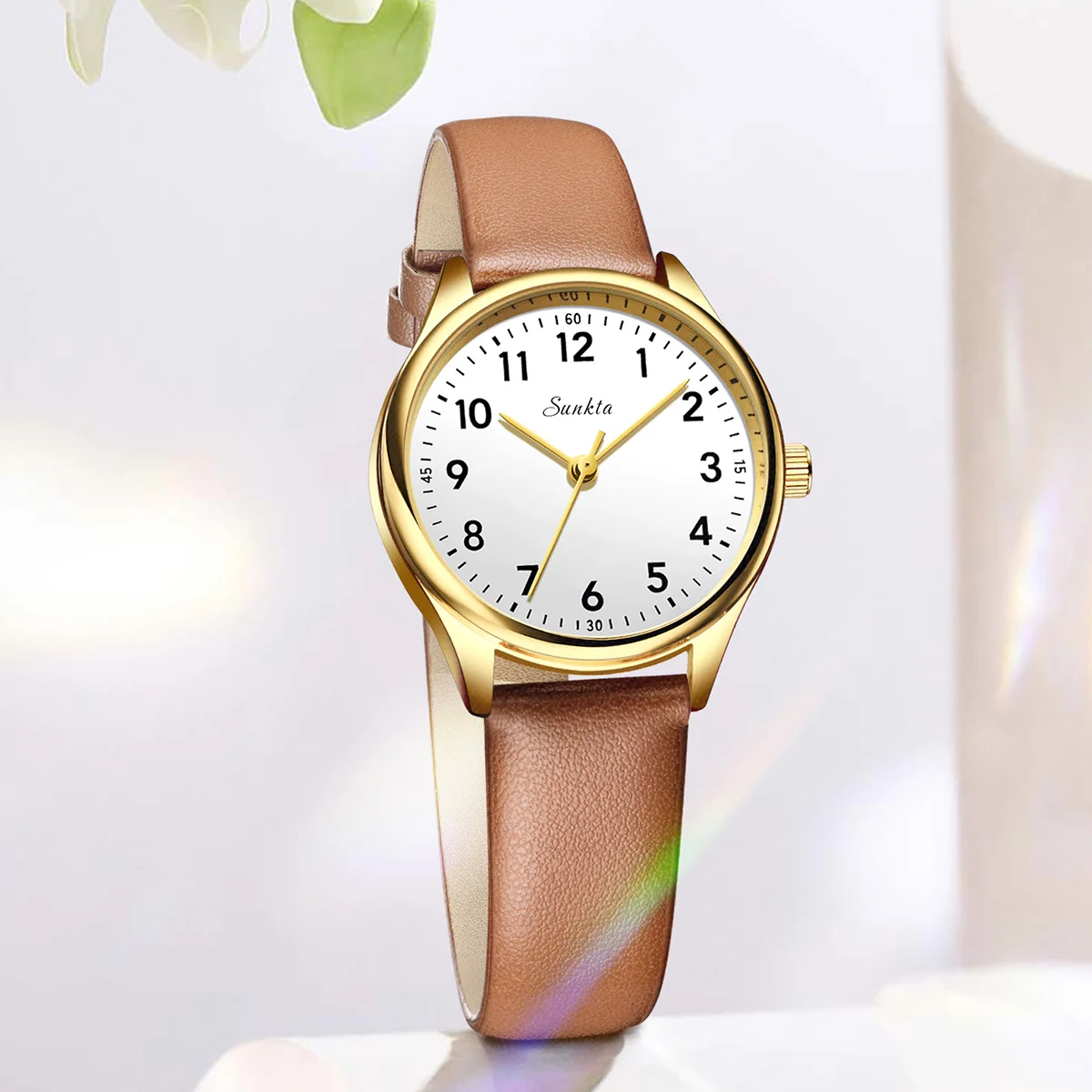 Luxury Women's Quartz Wristwatch with Leather Strap – Elegant Fashion Gift