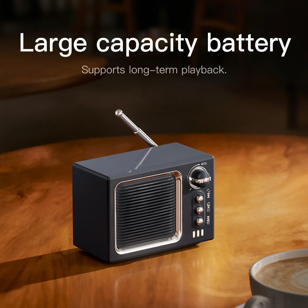 Mini Vintage Bluetooth Speaaker White Noise Sleep Aid Soundbar Hifi Sound Music Box Wireless Handsfree Call TF Card Music Player