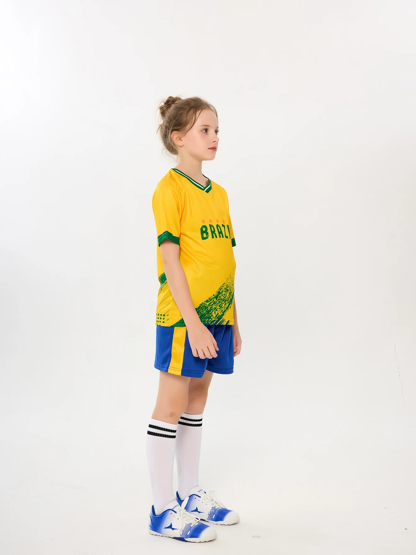 Suruida Brazil Soccer Jerseys NEW 24/25 Children's clothing suit Boy and Girl Football wear Quick-Drying Brasil Training Suit