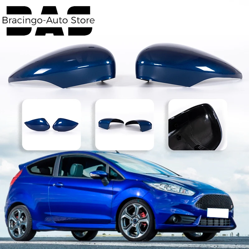 

Bracingo Blue Side Wing Rearview Mirror Cover Trim Clip-on Decor Cap Car Refit Accessories Fit For Ford Fiesta MK7 2009-2017