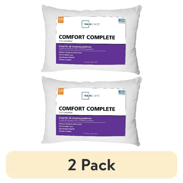 Comfort Complete Bed Pillow Standard Queen Size Hotel Quality Supportive Down Alternative Fiber Fill Washable Bed Pillow for Back Stomach Side Sleepers 2