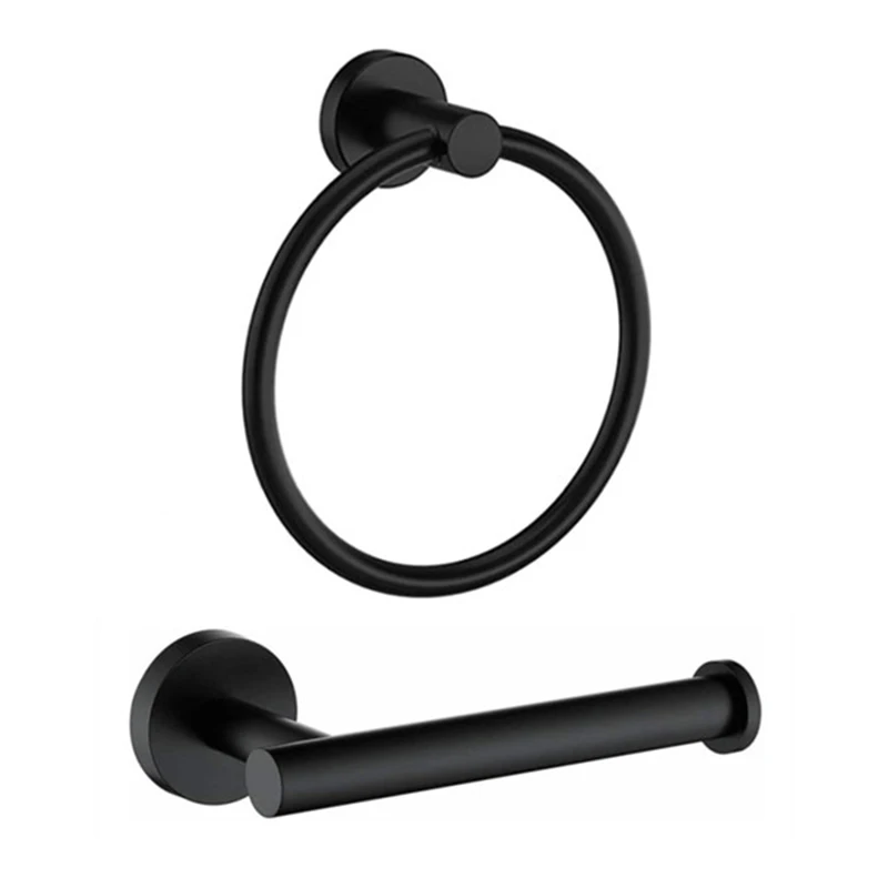 Bathroom Towel Hanger Holder Round Bath Towels Ring Gold Matte Black Bathroom Accessories Hand Towel Holder Rack For