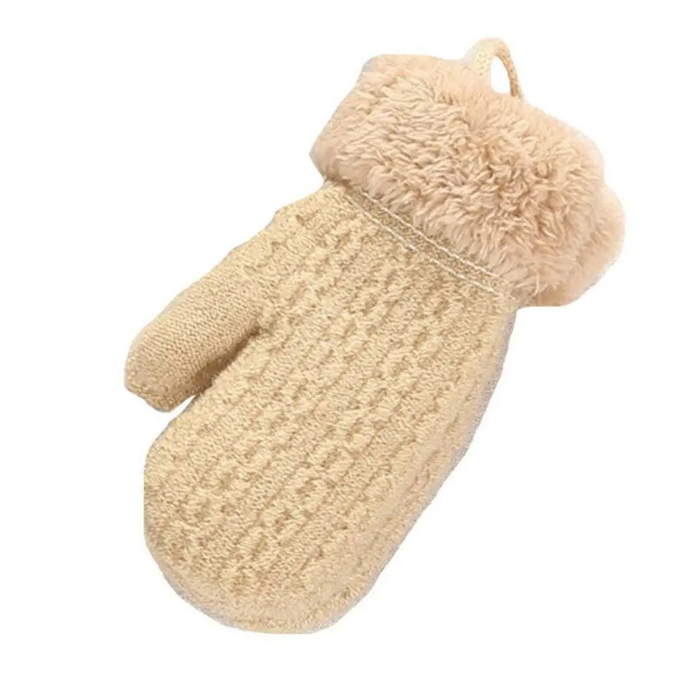 Warm Knitted Gloves Toddler Baby Boys Girls Winter Gloves Mittens with Neck String 4